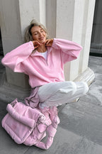 Oversized Fleece Collar Hoodie
