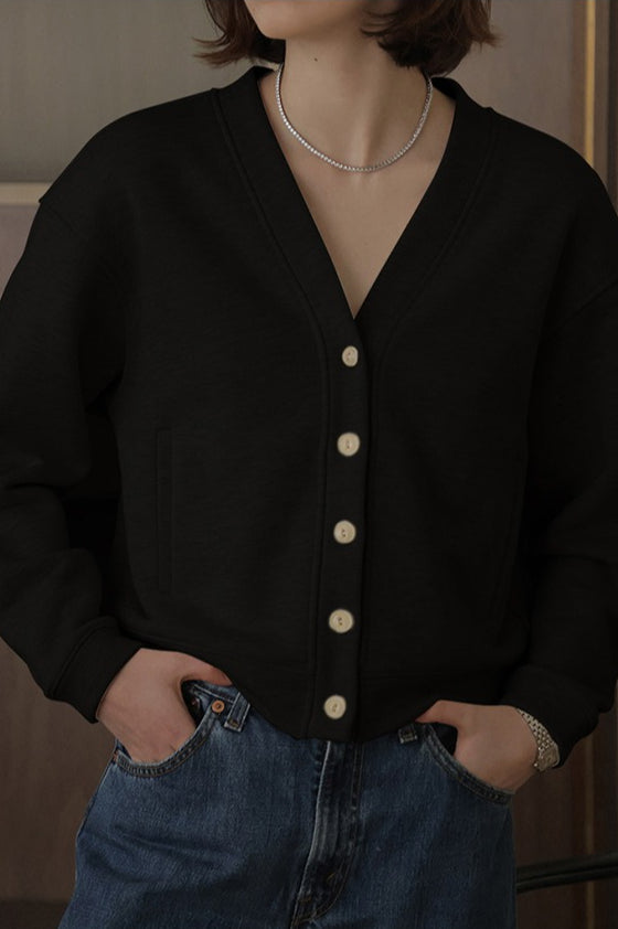 Vintage Cotton V Neck Cardigan