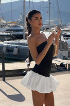 Strapless Peplum Party Dress