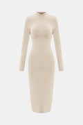 Zip Up Cutout Drawstring Detail Dress