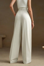High Waist Fluid Long Straight Pants