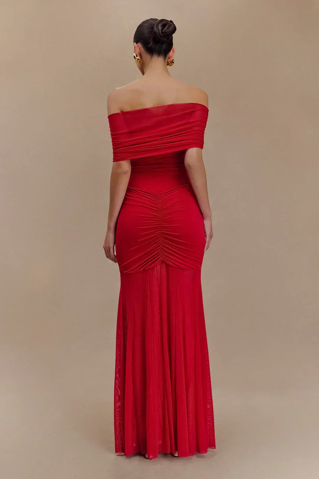 Piper - Off - Shoulder Pleated Maxi Dress