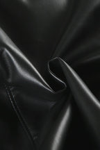 Fur Collar Panel Leather Jacket