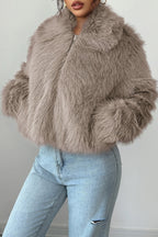 Plush Long Sleeve Elegant Maxi Coat
