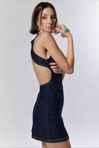 Denim Slim Sleeveless Mini Dress