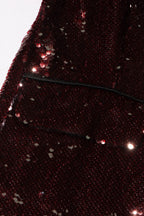 Elegant Sequin V - Neck Long Sleeve Blazer