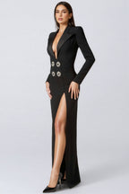 Vennan Crystal Embellished V-Neck Maxi Dress
