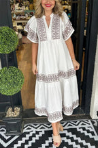 Women's V-Neck Boho Maxi Dress