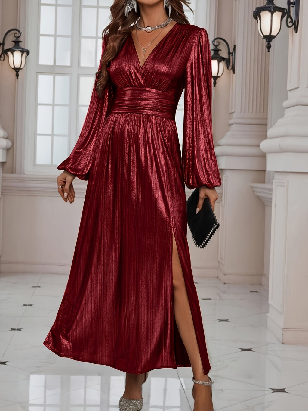 Celeste | Shimmer Pleated Dress