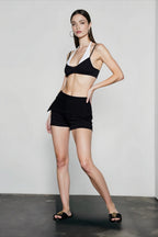 Color block camisole shorts vacation set
