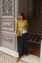 Versatile Stripe Puff Blouse