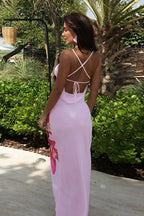 Sexy Halter Backless Slim Bodycon Maxi Dress