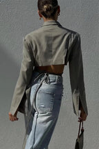 Double Layer Slim Pocket Blazer