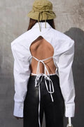 Cutout Back Vintage Blouse