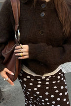 Minimalist Button Long Sleeve Cardigan