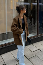 Vintage Suede Insulated Notch Lapel Coat