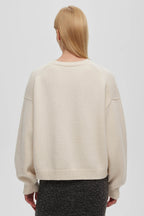Printed Knit Round Neck Long Sleeve Blouse