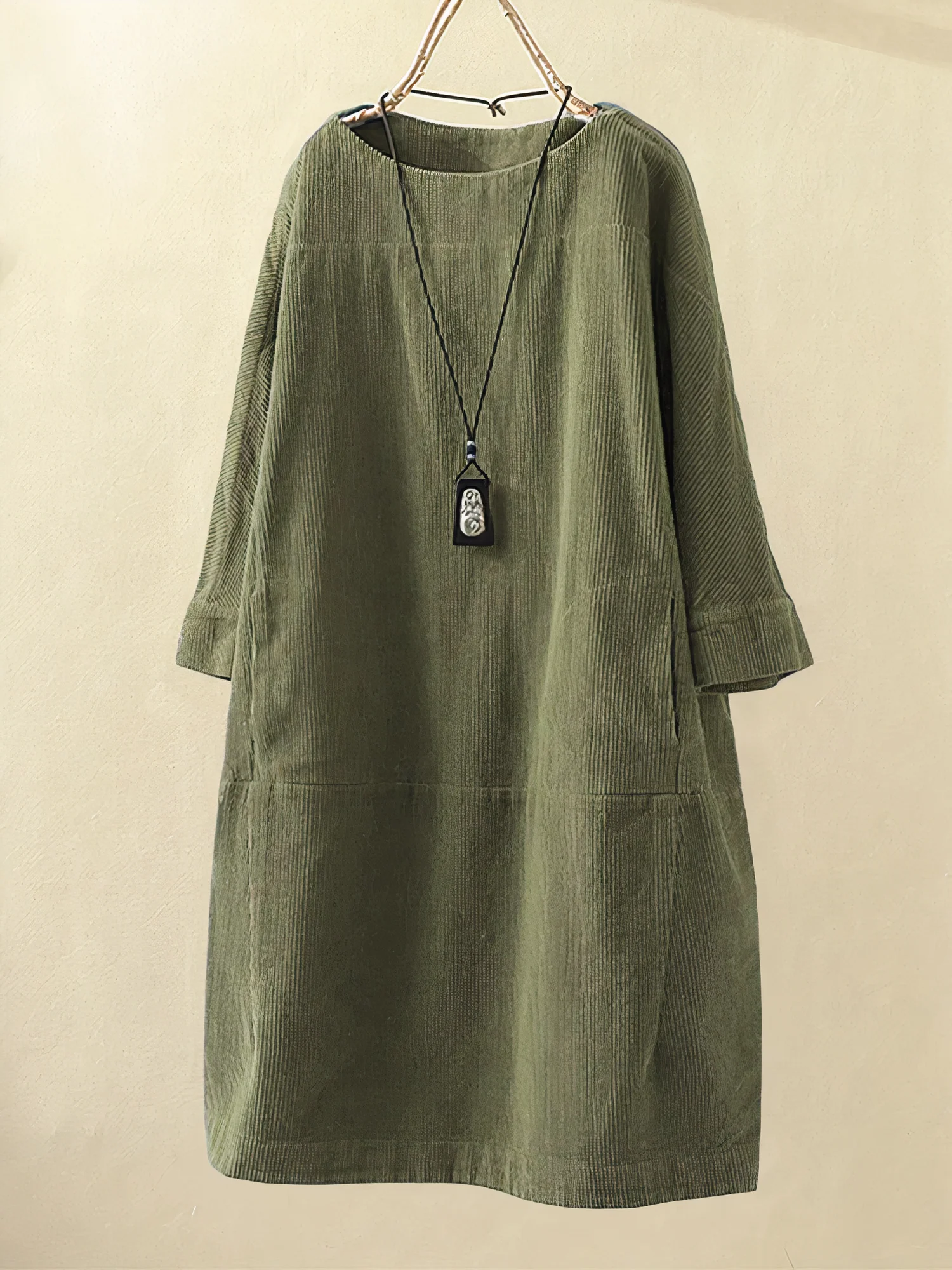 Megan Exclusive Corduroy Dress Chic Silhouette Collection