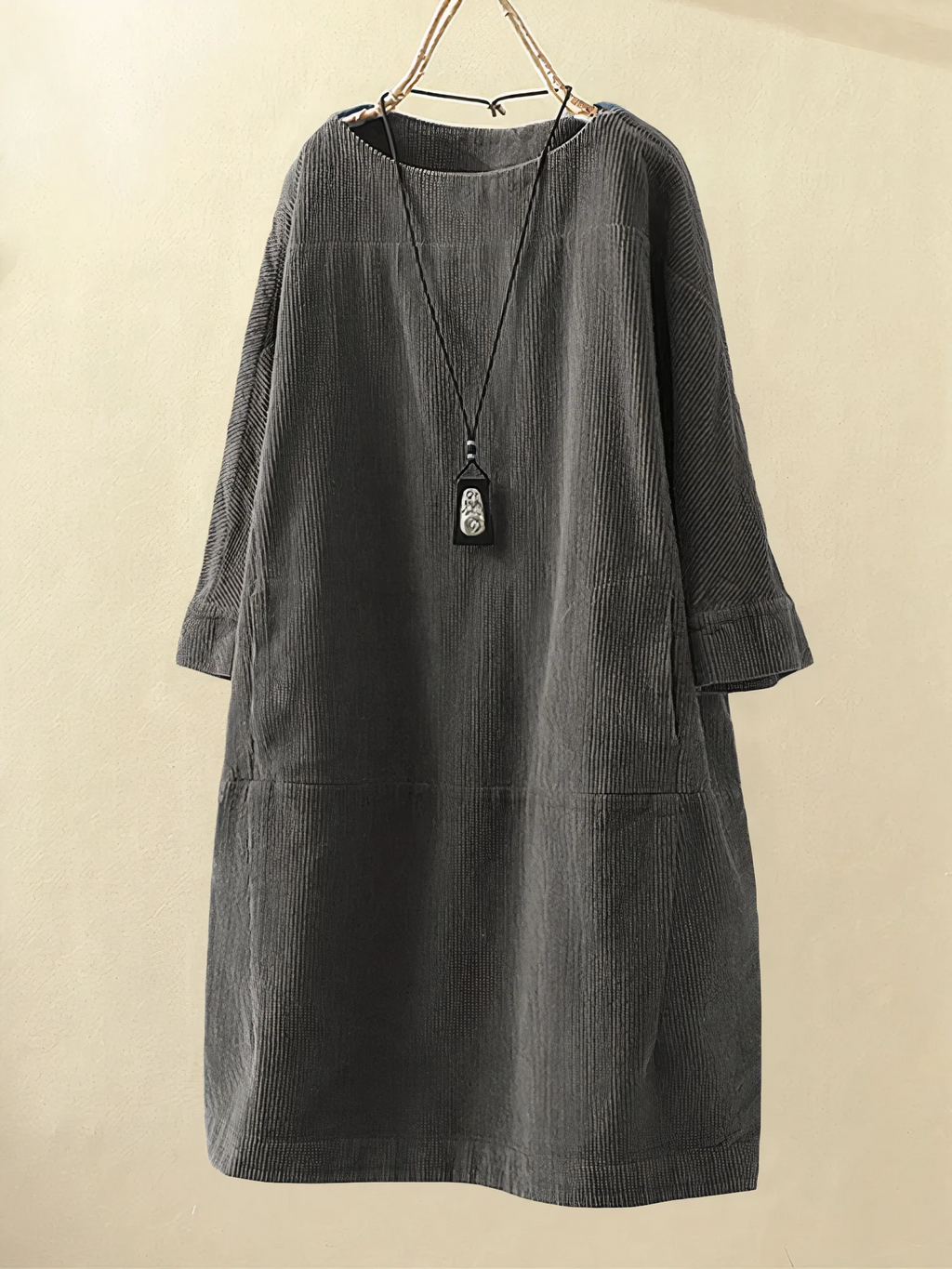 Brenda Aesthetic Corduroy Dress Statement Occasion Edit