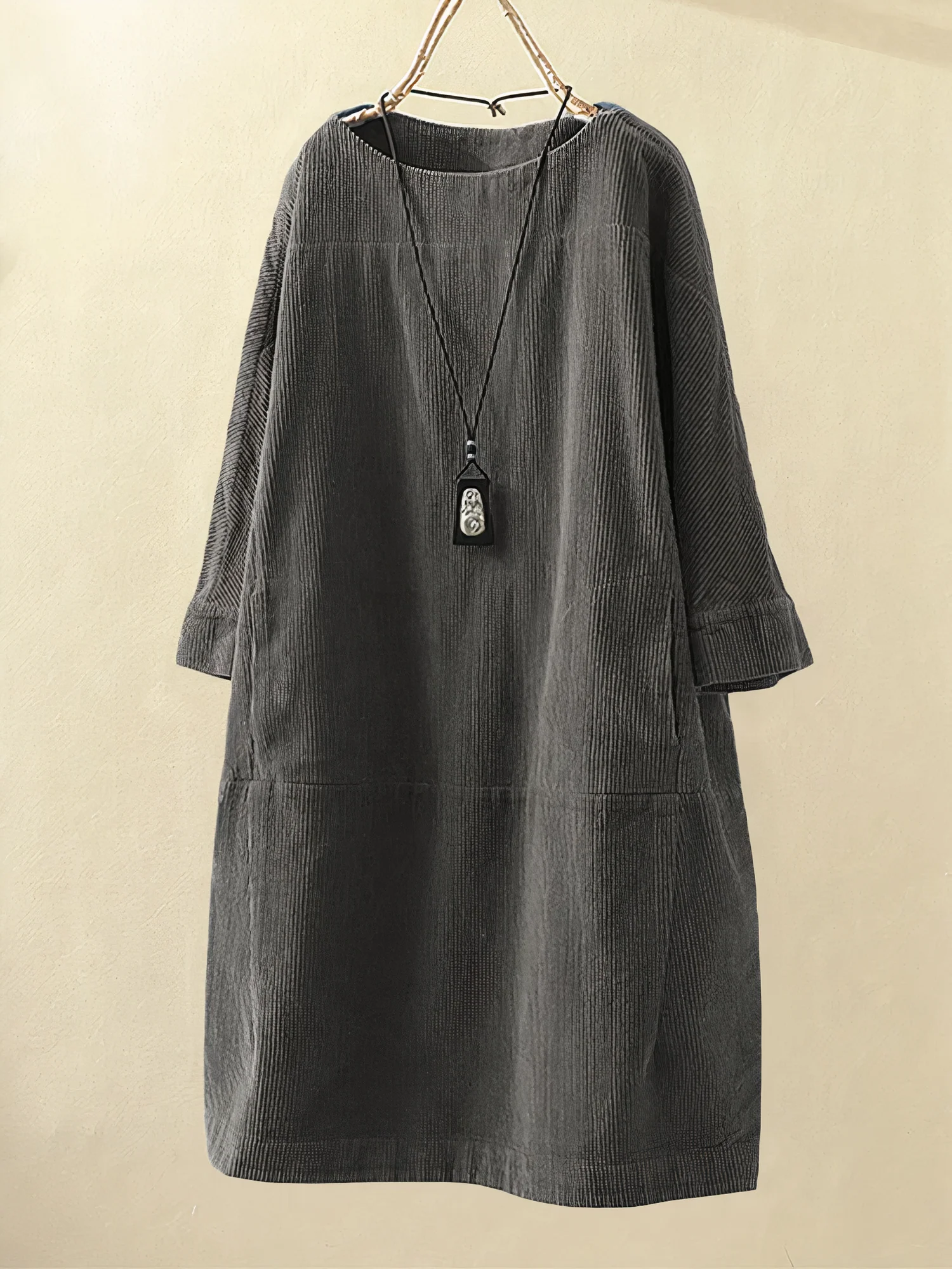 Brenda Aesthetic Corduroy Dress Statement Occasion Edit