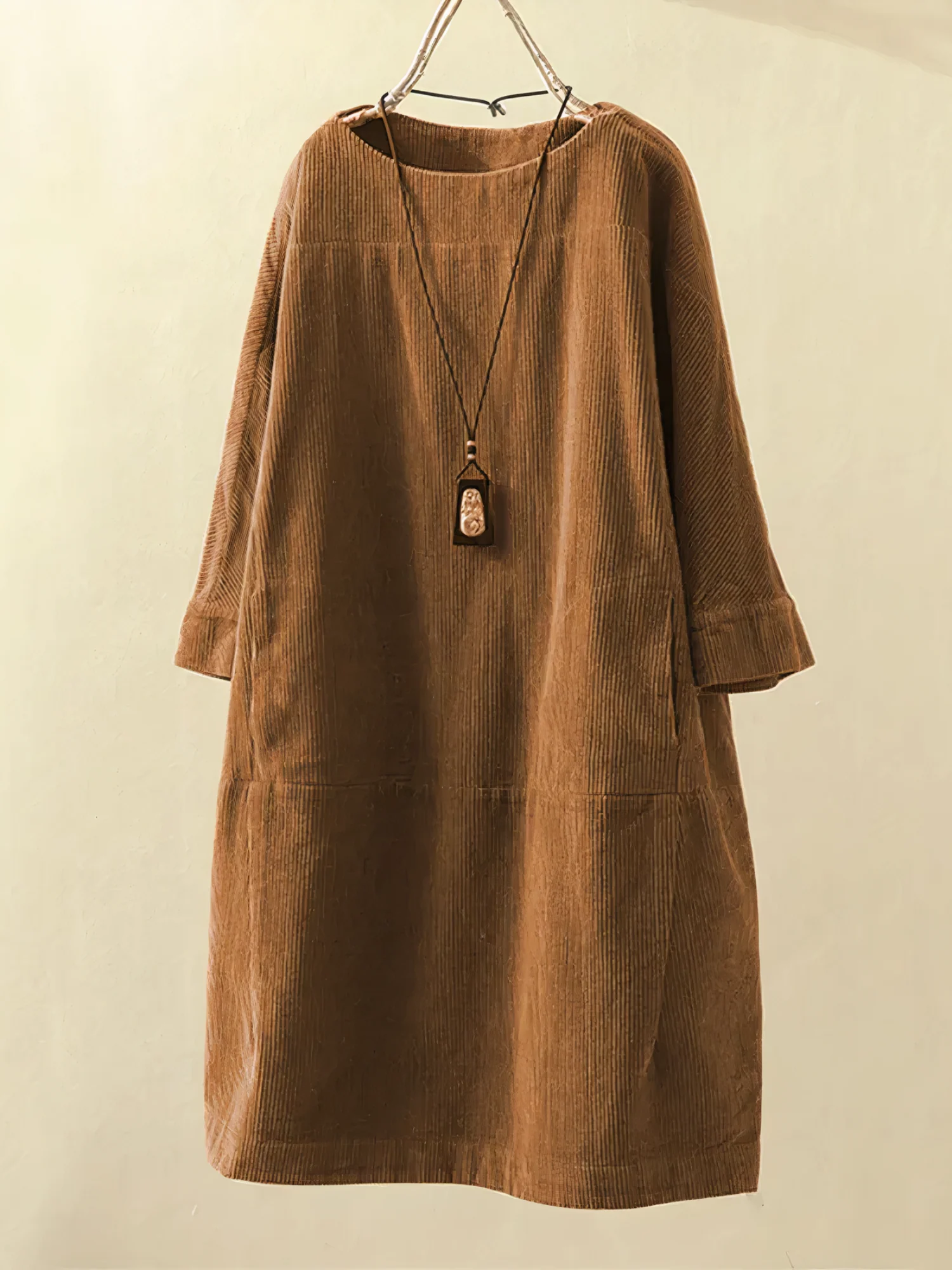 Megan Exclusive Corduroy Dress Chic Silhouette Collection