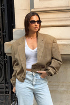 Vintage Plaid Cropped Coat