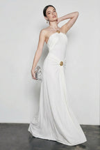 Halter Neck Ruched Bodycon Vacation Dress