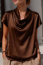 Solid Color Loose-fitting Casual Short-sleeved Top
