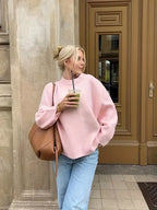 Sweet Crew Neck Pullover Sweater