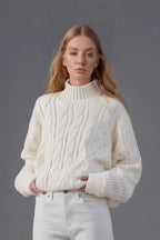 Cozy Half Neck Cable Sweater