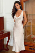 Lace Trim Satin Slip Birthday Dress