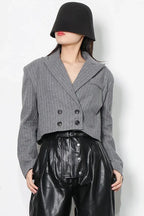 Striped Double Button Blazer