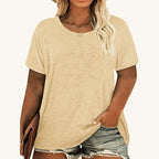 Casual Loose Fit Round Tshirt