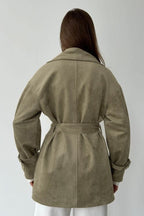 Vintage Suede Notch Collar Coat