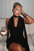 Halter Tie Tank Mini Skirt Set