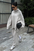 Casual Minimalist Turtleneck Oversized Sweater