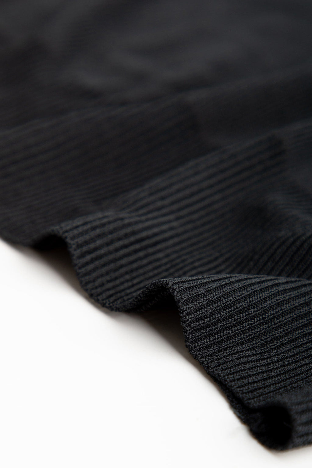 Black Rib-Knit Mock Neck Cap Sleeve Top