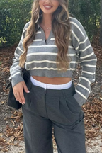 Striped Slim-fit Cropped Sweater