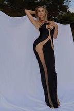 Halter Neck Hollow Out Slim Fit Maxi Dress