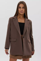 Single Button Loose Fit Blazer