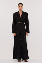 Elegant Sheer Lace Bodycon Maxi Skirt