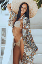 Shiny Crystal Golden Tie Bikini Set