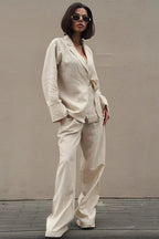 Tie Front Cardigan Loose Pants Two Piece Set