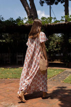 Bohemian v-neck short-sleeved loose dress