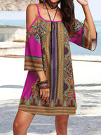 Mónica Minimalist Colorful Boho Summer Dress Elevated Occasion Wear