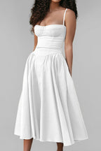 Elegant Vintage Satin Halter Maxi Prom Dress