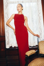 CrossTie LowBack Maxi Party Dress