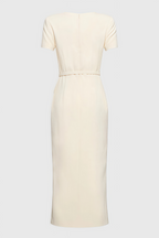 Angelse Crepe Button Midi Dress