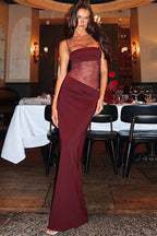 Lace Panel Sheer Cut-Out Sexy Party Dress