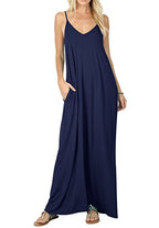 Giselle Tencel Pocketed Olivian Maxi Dress Dark Blue